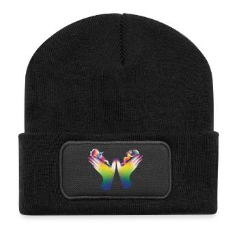 Rainbow Hands of Care - Recycled Patch Beanie - black - Front