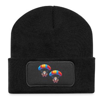 Sloth Parachute 2 - Recycled Patch Beanie - black - Front