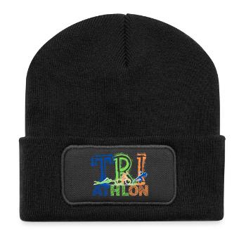 TRIATHLON - Next Level - Recycelte Patch Beanie - Schwarz - Vorne