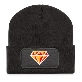 Diamond (Gemstone Brilliant Symbol / NEG Red 3C) - Recycled Patch Beanie - dark grey - Front