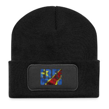 FREE CONGO - Beanie recyclé à patch - noir - Devant