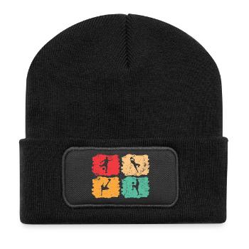 Fußball-Vintage – Solar Pulse - Recycelte Patch Beanie - Schwarz - Vorne