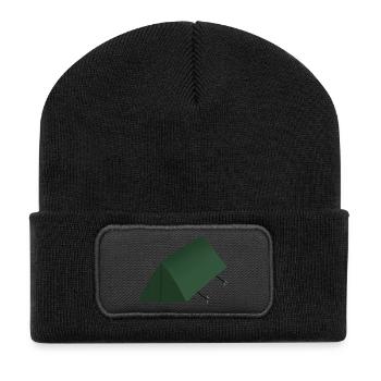 Tente Verte - Beanie recyclé à patch - noir - Devant