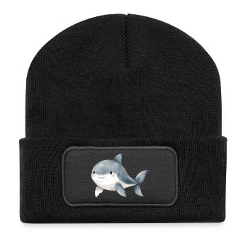 petit requin - Beanie recyclé à patch - noir - Devant