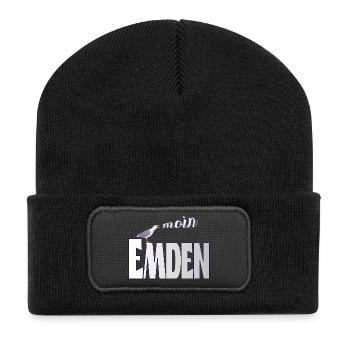 Emden Möwe & Moin Design - Recycelte Patch Beanie - Schwarz - Vorne