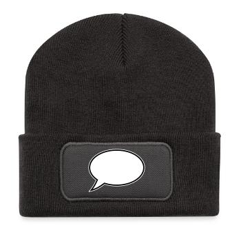 Speech Bubble Design - Recycled Patch Beanie - dark grey - Front