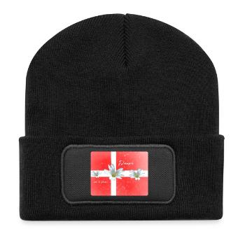Demark Danmark Denmark Flag - Recycled Patch Beanie - black - Front