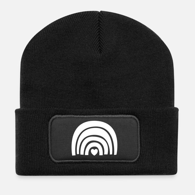 Regenbogen Rainbow - Recycled Patch Beanie - black