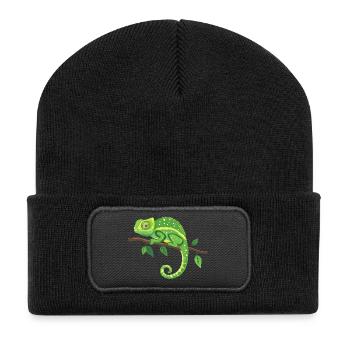 Kameleon - Recycelte Patch Beanie - Schwarz - Vorne