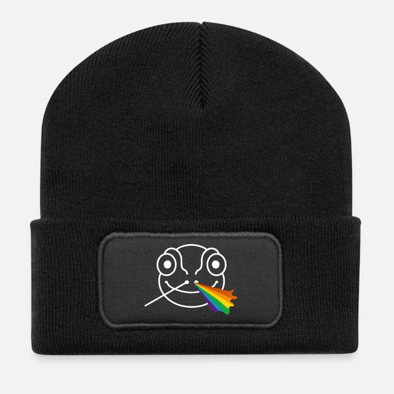 Chamäleon-Prisma - Recycelte Patch Beanie - Schwarz