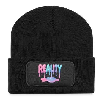 Reality - Dripping Pastel Font - Recycled Patch Beanie - black - Front