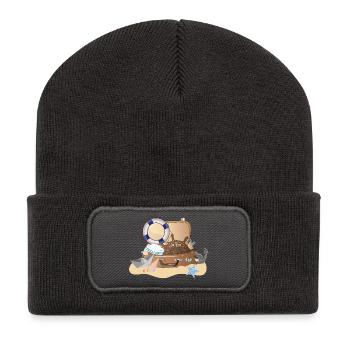 Valise maritime – design de vacances nautiques - Beanie recyclé à patch - charbon - Devant