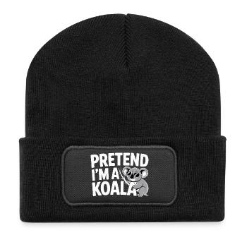 Pretend I’m a Koala - Recycelte Patch Beanie - Schwarz - Vorne
