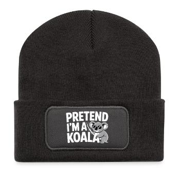 Faire semblant d’être un koala - Beanie recyclé à patch - charbon - Devant