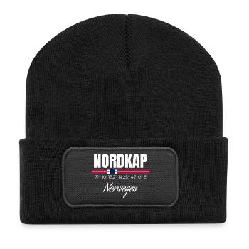Nordkap - Recycelte Patch Beanie - Schwarz - Vorne