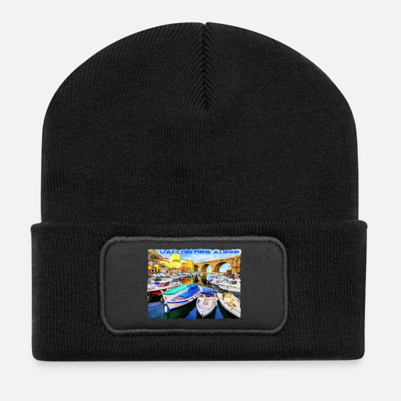 Vallon des Auffes Marseille - Beanie recyclé à patch - noir