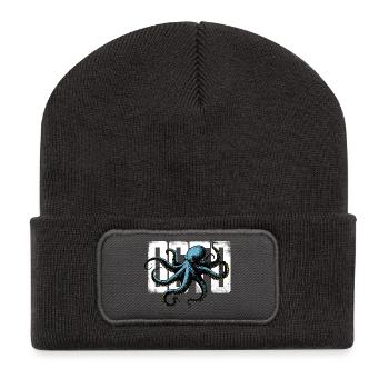 Stylized Octopus - Recycled Patch Beanie - dark grey - Front