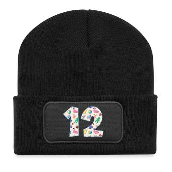 HOLIDAY NUMBER 12 YEARS SUMMER 12TH BIRTHDAY - Recycled Patch Beanie - black - Front