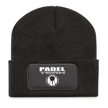 Padelschläger-Design mit modernem Stil - Recycelte Patch Beanie - Dunkelgrau - Vorne