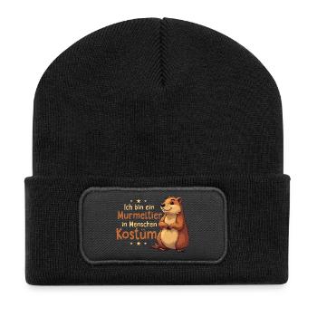 I'm a Groundhog in People Costume Animal - Recycled Patch Beanie - black - Front