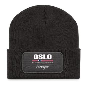 Oslo - Recycelte Patch Beanie - Dunkelgrau - Vorne