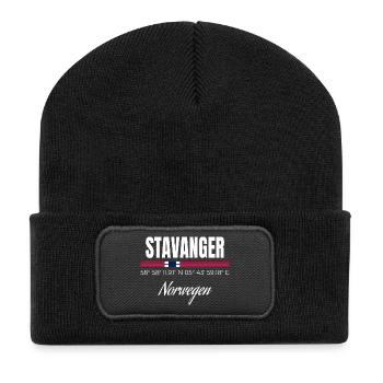 Stavanger - Recycelte Patch Beanie - Schwarz - Vorne