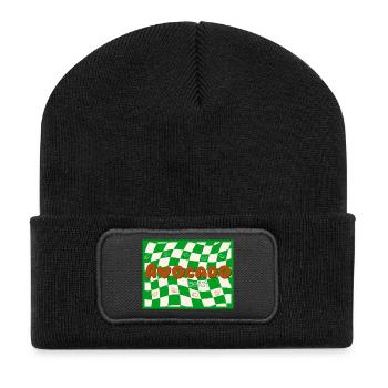 Avocadoholic – Lustiger vegetarischer veganer Liebhaber von Pflanzenbasis - Recycelte Patch Beanie - Schwarz - Vorne