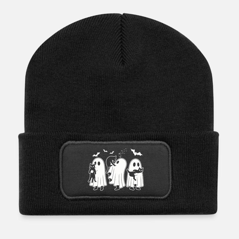 Halloween Cat Lovers  - Recycelte Patch Beanie - Schwarz