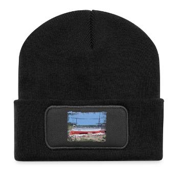 Mallorca - Historic boat in coastal light - Recycled Patch Beanie - black - Front