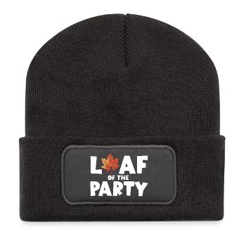 Blatt der Party Happy Fall Ernte Herbstblatt - Recycelte Patch Beanie - Dunkelgrau - Vorne