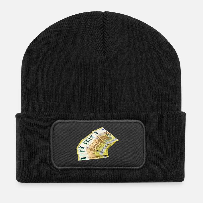 Conception noble des billets en euros - Beanie recyclé à patch - noir