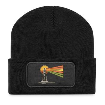 Leuchtturm - Recycelte Patch Beanie - Schwarz - Vorne