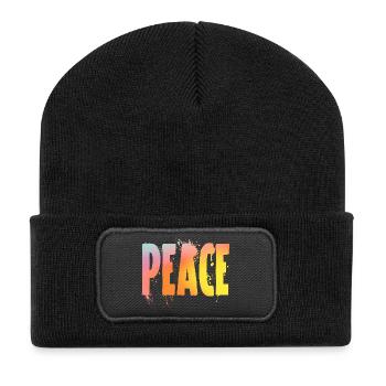 Paix - Beanie recyclé à patch - noir - Devant