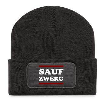 Saufzwerg Party Outfit Malle Kirmes JGA - Recycelte Patch Beanie - Dunkelgrau - Vorne