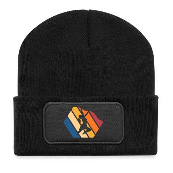 Dynamische Streetdance Silhouette - Recycelte Patch Beanie - Schwarz - Vorne