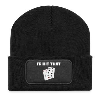 J’aurais frappé ce Casino Gambling Funny Player - Beanie recyclé à patch - noir - Devant