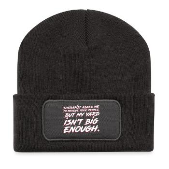 Ein größerer Garten muss her - Recycelte Patch Beanie - Dunkelgrau - Vorne