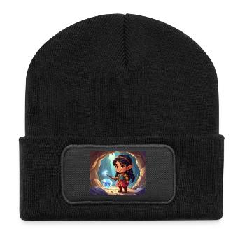 Elven Heroine in the Crystal Path - Recycled Patch Beanie - black - Front
