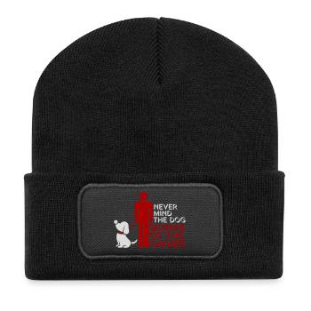 Peu importe chien Méfiez-vous du propriétaire Avertissement chiens Humour - Beanie recyclé à patch - noir - Devant