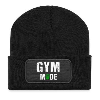 Bodybuilding Fitness Vintage Gym Athleten Workout - Recycelte Patch Beanie - Schwarz - Vorne