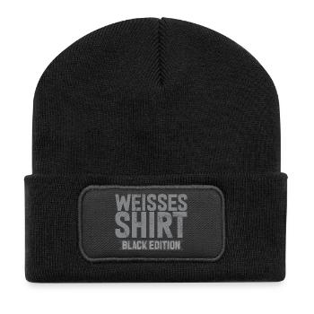 White Shirt Black Edition Funny Saying - Recycled Patch Beanie - black - Front