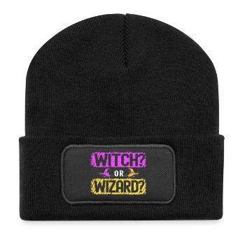 Halloween Gender Reveal - Recycelte Patch Beanie - Schwarz - Vorne