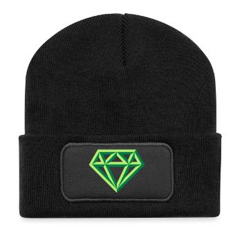 Diamant (pierre précieuse symbole brillant / Outl. Gre 2C) - Beanie recyclé à patch - noir - Devant