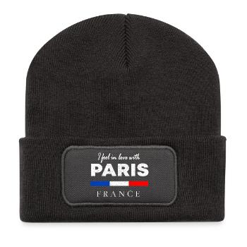 I fell in love with Paris – France Design - Recycled Patch Beanie - dark grey - Front