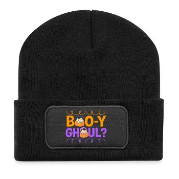 Halloween Gender Reveal - Recycelte Patch Beanie - Schwarz - Vorne