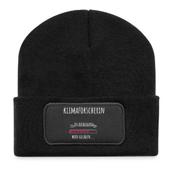 Klimaforscherin Student Beruf Ausbildung Umwelt - Recycelte Patch Beanie - Schwarz - Vorne