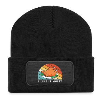 Papa Großvater Opa Thanksgiving Vater - Recycelte Patch Beanie - Schwarz - Vorne