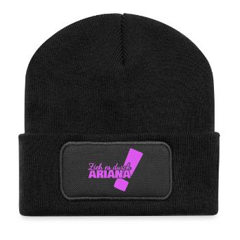 Gift for Ariana - Recycled Patch Beanie - black - Front