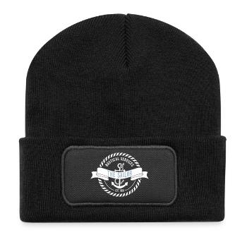 Nautic Design Sailor Emblem Patch Nautique - Beanie recyclé à patch - noir - Devant