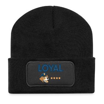 Loyal Dog Police Mascot - Recycled Patch Beanie - black - Front